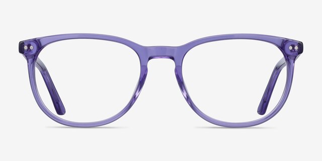 Cherbourg Violet AcétateMontures de lunettes de vue d'EyeBuyDirect, Vue de Face