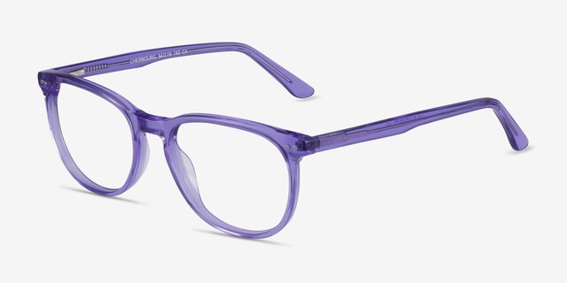 Cherbourg Violet AcétateMontures de lunettes de vue d'EyeBuyDirect, Vue d'Angle