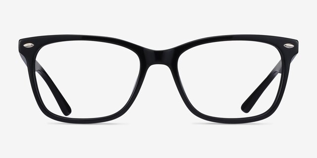 Varda Black AcetateEyeglass Frames from EyeBuyDirect, Front View