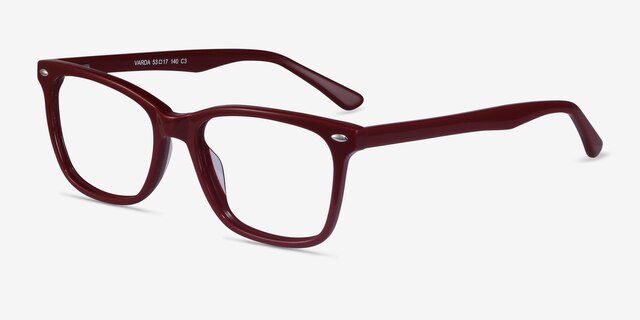 Varda Burgundy AcetateEyeglass Frames from EyeBuyDirect, Angle View