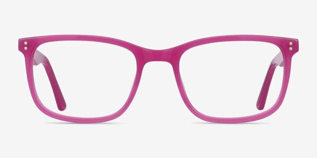 Lugano Fuchsia Pink AcetateEyeglass Frames from EyeBuyDirect, Front View