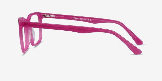 Lugano Fuchsia Pink AcetateEyeglass Frames from EyeBuyDirect, Side View