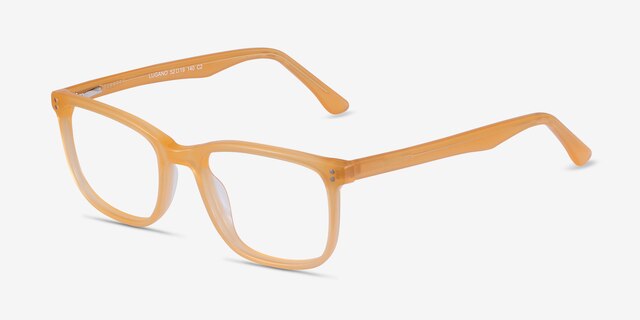 Lugano Light Orange AcetateEyeglass Frames from EyeBuyDirect, Angle View