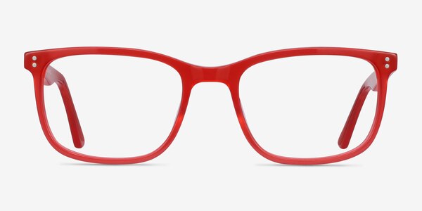 Lugano Red Acetate Eyeglass Frames