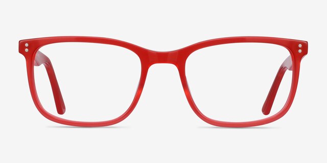 Lugano Red AcetateEyeglass Frames from EyeBuyDirect, Front View