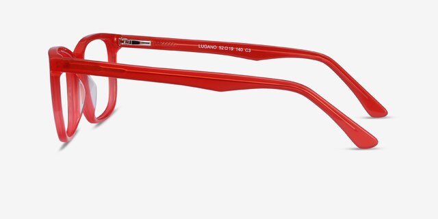 Lugano Red AcetateEyeglass Frames from EyeBuyDirect, Side View