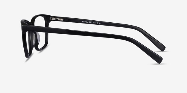 Basel Black AcetateEyeglass Frames from EyeBuyDirect, Side View