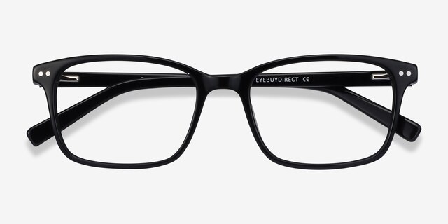 Basel Black AcetateEyeglass Frames from EyeBuyDirect, Closed View