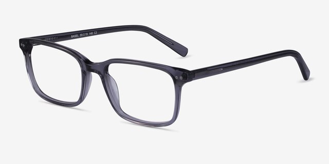 Basel Gray AcetateEyeglass Frames from EyeBuyDirect, Angle View