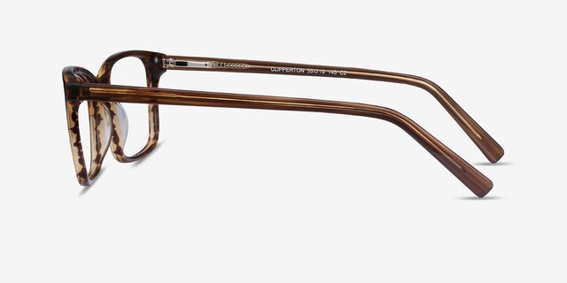 Clipperton Brown Striped AcetateEyeglass Frames from EyeBuyDirect, Side View