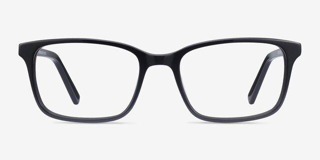 Clipperton Black AcetateEyeglass Frames from EyeBuyDirect, Front View