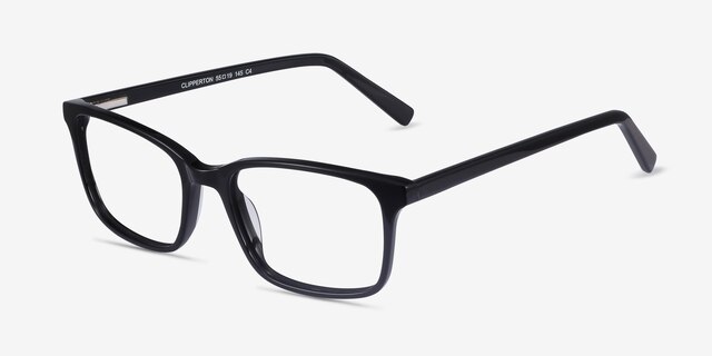 Clipperton Black AcetateEyeglass Frames from EyeBuyDirect, Angle View