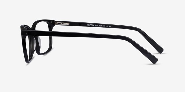 Clipperton Black AcetateEyeglass Frames from EyeBuyDirect, Side View