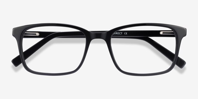 Clipperton Black AcetateEyeglass Frames from EyeBuyDirect, Closed View