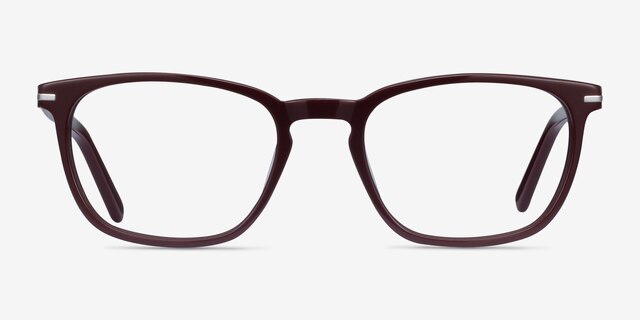 Camille Burgundy AcetateEyeglass Frames from EyeBuyDirect, Front View