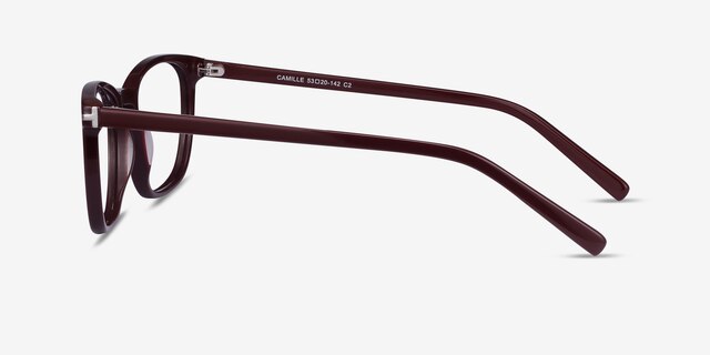 Camille Burgundy AcetateEyeglass Frames from EyeBuyDirect, Side View