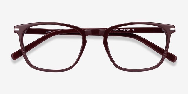 Camille Burgundy AcetateEyeglass Frames from EyeBuyDirect, Closed View