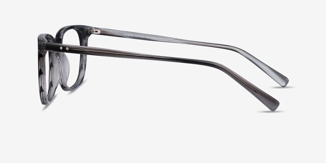 Gabor Gray Striped AcetateEyeglass Frames from EyeBuyDirect, Side View