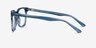 Gato Blue Striped AcetateEyeglass Frames from EyeBuyDirect, Side View