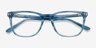 Gato Blue Striped AcetateEyeglass Frames from EyeBuyDirect, Closed View
