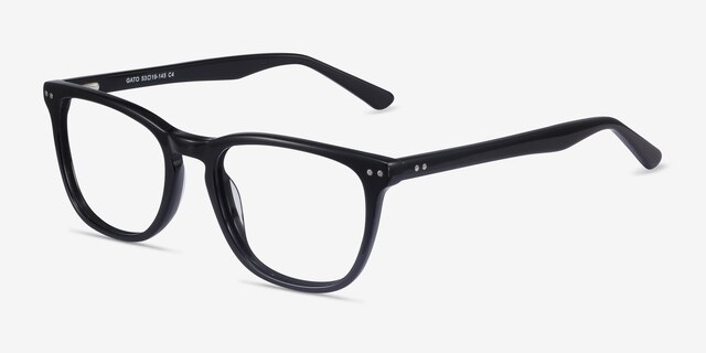 Gato Black AcetateEyeglass Frames from EyeBuyDirect, Angle View