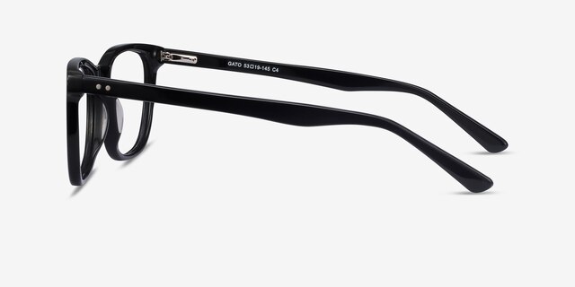 Gato Black AcetateEyeglass Frames from EyeBuyDirect, Side View