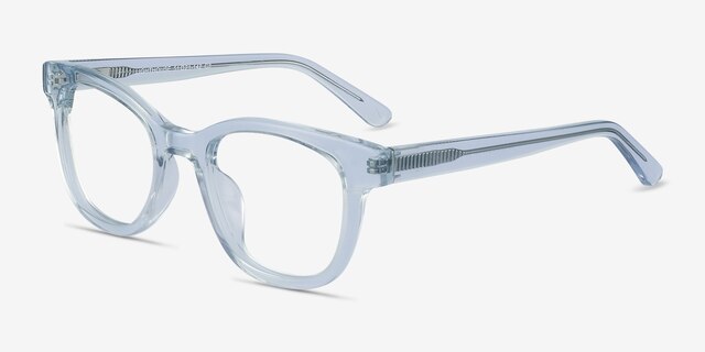 Lighthouse Clear Blue AcétateMontures de lunettes de vue d'EyeBuyDirect, Vue d'Angle