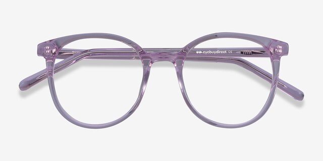 Noun Violet AcétateMontures de lunettes de vue d'EyeBuyDirect, Vue Rapprochée