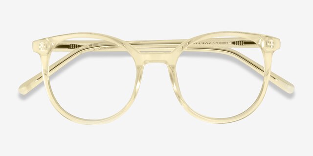 Noun Jaune AcétateMontures de lunettes de vue d'EyeBuyDirect, Vue Rapprochée