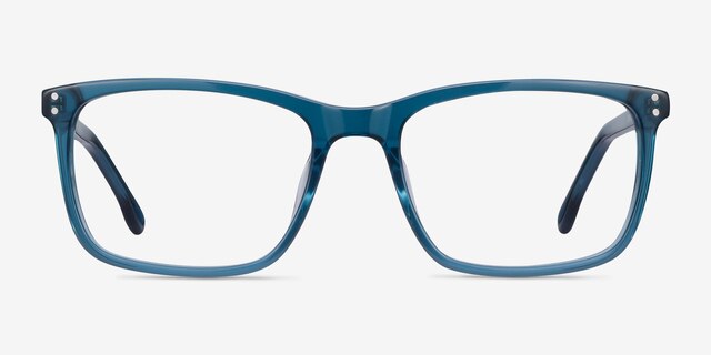 Connect Green Blue AcétateMontures de lunettes de vue d'EyeBuyDirect, Vue de Face
