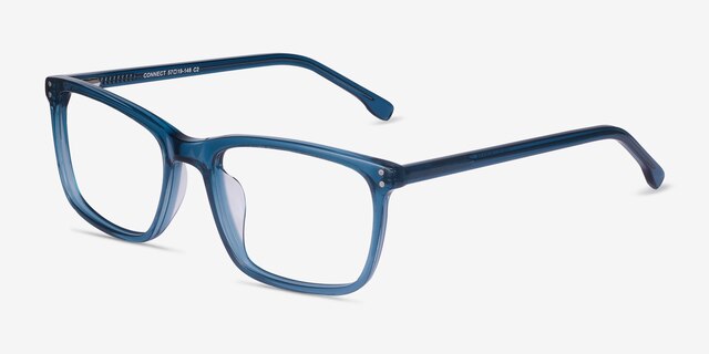 Connect Green Blue AcétateMontures de lunettes de vue d'EyeBuyDirect, Vue d'Angle