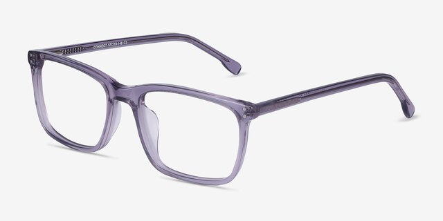 Connect Gray AcetateEyeglass Frames from EyeBuyDirect, Angle View