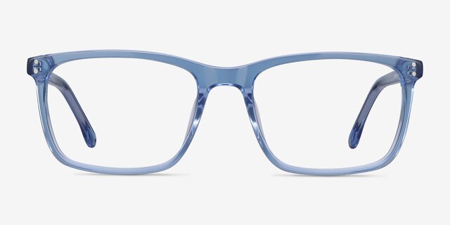 Connect Blue AcetateEyeglass Frames from EyeBuyDirect, Front View