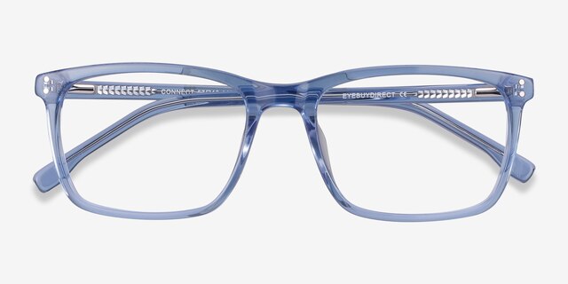 Connect Blue AcetateEyeglass Frames from EyeBuyDirect, Closed View