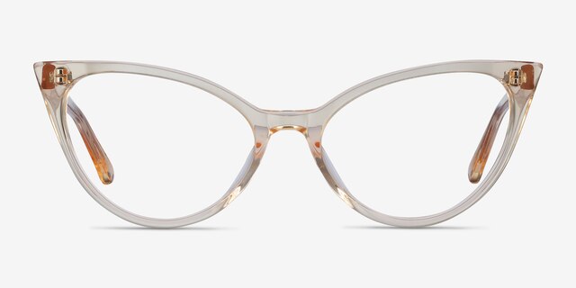 Quartet Clear Yellow AcétateMontures de lunettes de vue d'EyeBuyDirect, Vue de Face