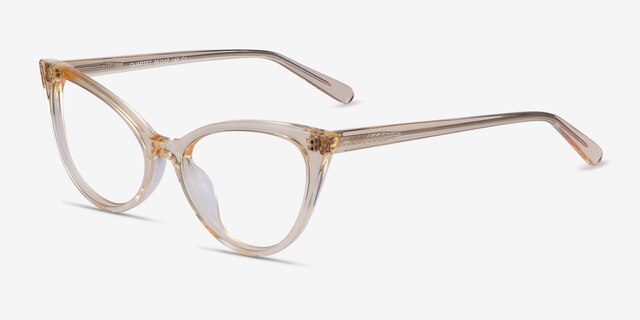 Quartet Clear Yellow AcétateMontures de lunettes de vue d'EyeBuyDirect, Vue d'Angle
