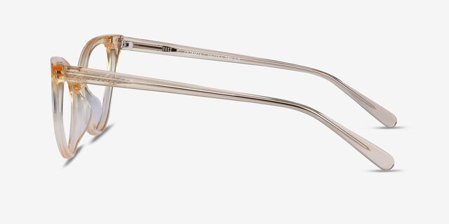 Quartet Clear Yellow AcétateMontures de lunettes de vue d'EyeBuyDirect, Vue de Côté