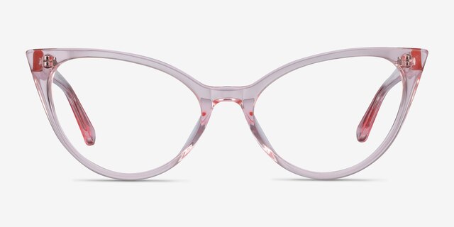 Quartet Clear Pink AcétateMontures de lunettes de vue d'EyeBuyDirect, Vue de Face