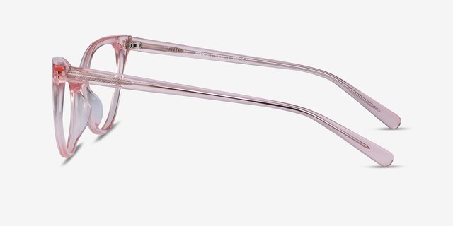 Quartet Clear Pink AcétateMontures de lunettes de vue d'EyeBuyDirect, Vue de Côté