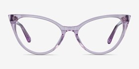 Quartet Clear Purple Acétate Montures de lunettes de vue d'EyeBuyDirect, Vue de Face