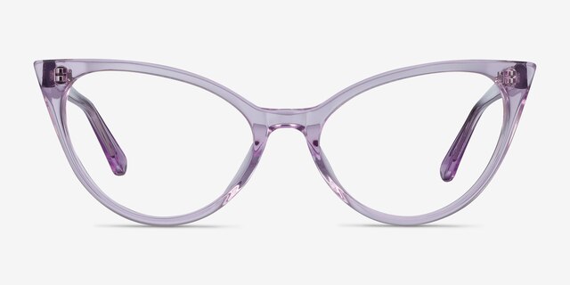 Quartet Clear Purple AcetateEyeglass Frames from EyeBuyDirect, Front View