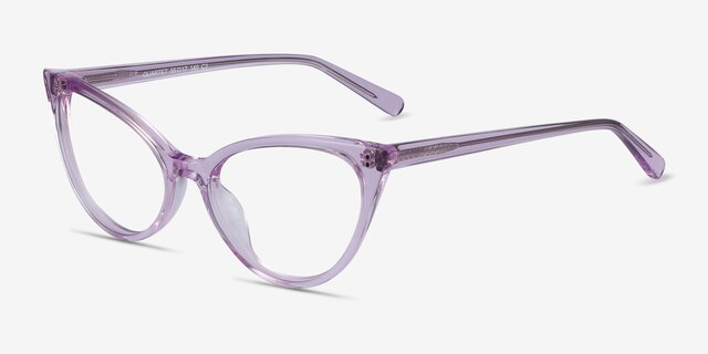 Quartet Clear Purple AcetateEyeglass Frames from EyeBuyDirect, Angle View