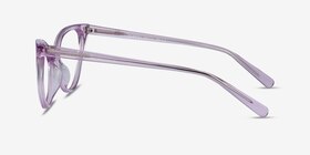 Quartet Clear Purple Acétate Montures de lunettes de vue d'EyeBuyDirect, Vue de Côté