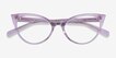 Quartet Clear Purple AcetateEyeglass Frames from EyeBuyDirect, Closed View