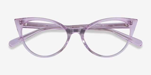 Quartet Clear Purple AcetateEyeglass Frames from EyeBuyDirect, Closed View