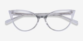 Quartet Transparent Acétate Montures de lunettes de vue d'EyeBuyDirect, Vue Rapprochée