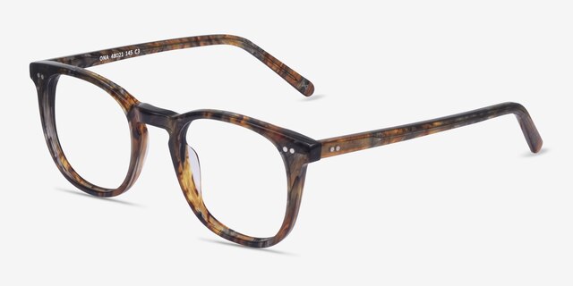 Ona Marbled Havana AcetateEyeglass Frames from EyeBuyDirect, Angle View