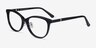 Helena Black AcetateEyeglass Frames from EyeBuyDirect, Angle View