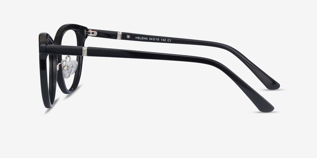 Helena Black AcetateEyeglass Frames from EyeBuyDirect, Side View