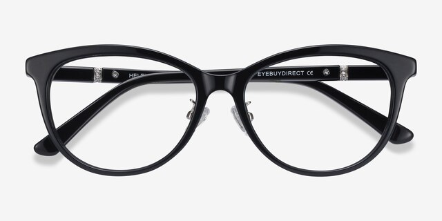Helena Black AcetateEyeglass Frames from EyeBuyDirect, Closed View